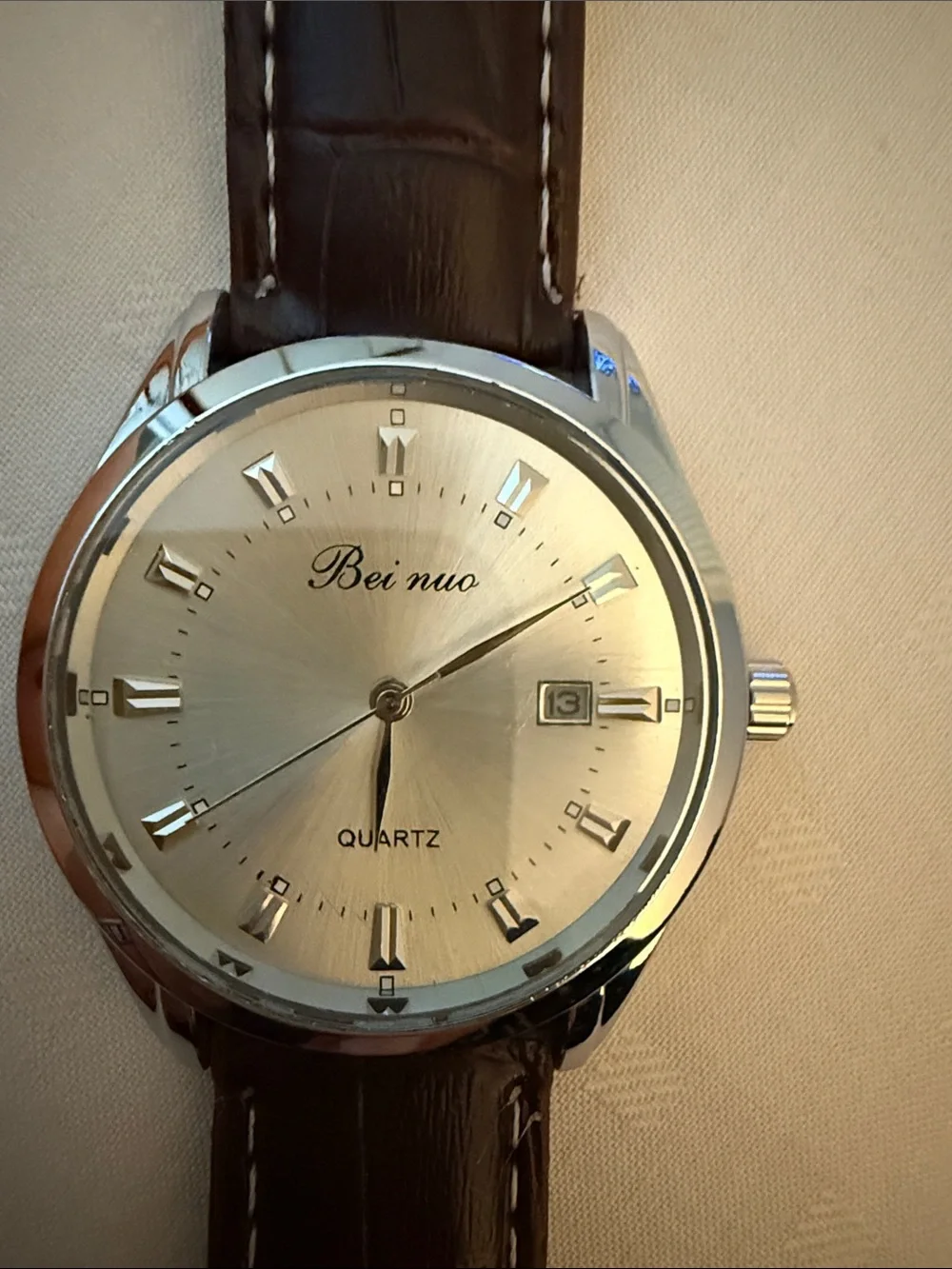 Classic Brown Leather Strap Quartz Watch